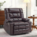 MCombo Small-Wide Dual Motor Power Lift Recliner Chair Faux Leather R7894 in Dark Brown Color in Room