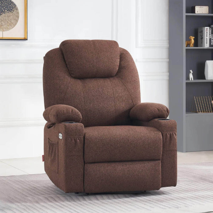 Large Size MCombo Electric Power Lift Recliner Chair 7040 in Coffee Color in Room