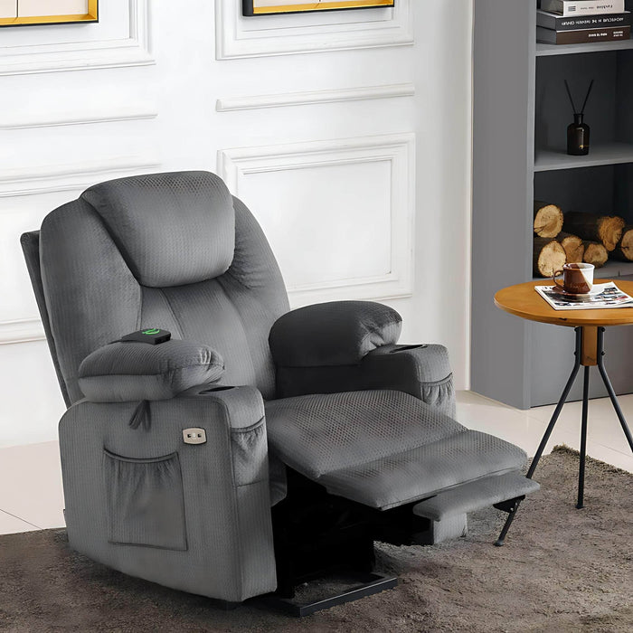 Small_Size MCombo Electric Power Lift Recliner_Chair 7040 Series 7141 in Trout in Room with Extending Footrest