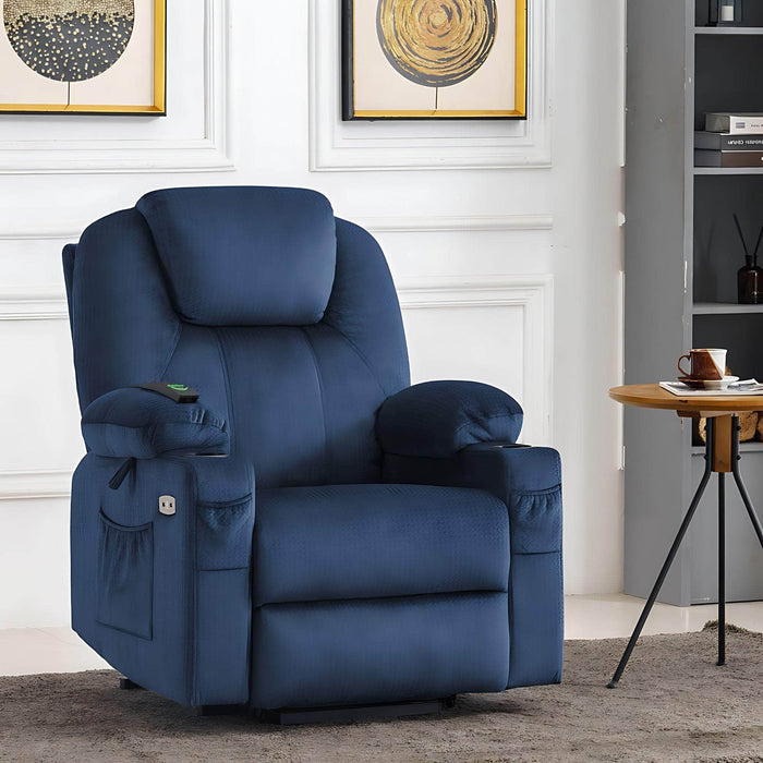 MCombo Electric Power Lift Recliner Chair 7040 in Yale Blue in Room