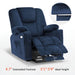 MCombo Electric Power Lift Recliner Chair 7507 Fabric in Navy Blue Color 4.7 inch Extended Footrest 5 foot 1 to 5 foot 9 Ideal Height