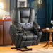 MCombo Electric Power Lift Recliner Chair 7507 Faux Leather in Dark Grey Color in Room