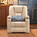 MCombo Electric Power Lift Recliner Chair 7507 Faux Leather in Cream White Color in Room Front View