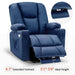 MCombo Electric Power Lift Recliner Chair 7507 Faux Leather in Blue Color 4.7 Inch Extended Footrest and 5 foot 1 to 5 foot 9 Ideal Height