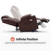 MCombo Large Dual Motor Power Lift Recliner Chair 7815 in Light Brown Infinite Position Feature