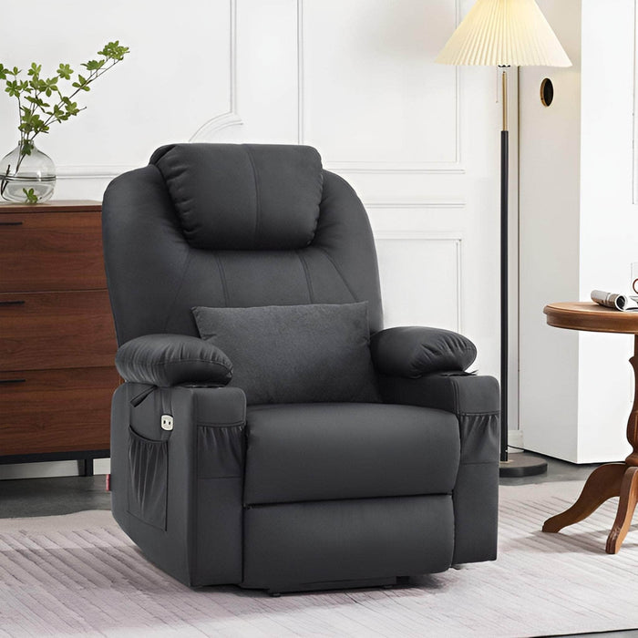 MCombo Large Dual Motor Power Lift Recliner Chair 7815 in Black Color in Room