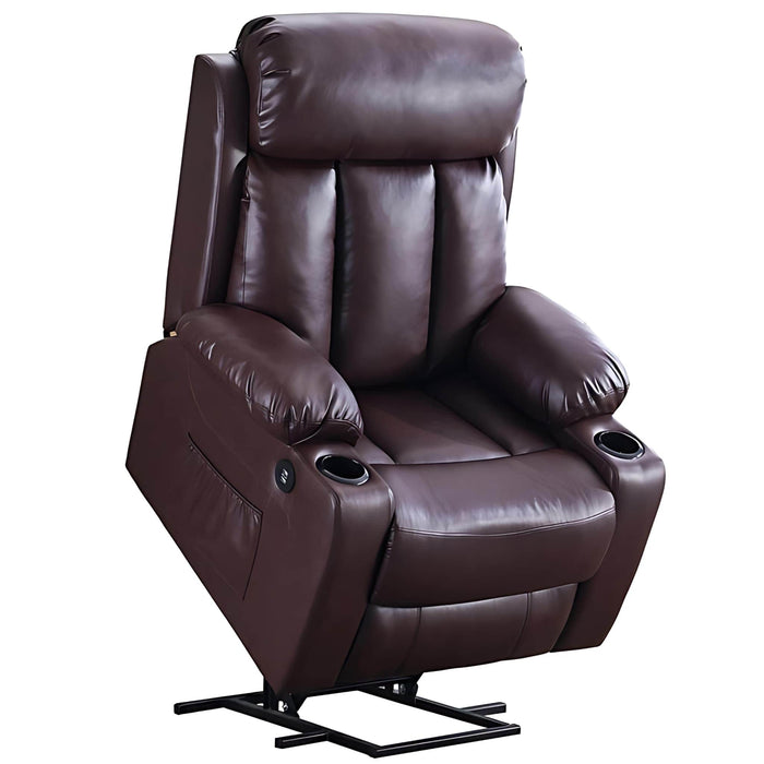 MCombo Large Power Lift Recliner Chair 7406 in Dark Brown