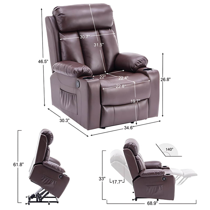 MCombo Large Power Lift Recliner Chair 7406 Dimensions