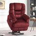 MCombo Lay Flat Dual Motor Power Lift Recliner Chair 7630 in Burgundy Color in Room