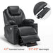 MCombo Small Size 7141 Power Lift Recliner Chair 7040 Series Faux Leather in Black Color Extended Footrest and Ideal Height