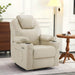 MCombo Small Size 141 Power Lift Recliner Chair 7040 Series Faux Leather in Cream White Color in Room