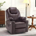 MCombo Small Size 7141 Power Lift Recliner Chair 7040 Series Faux Leather in Dark Brown Color in Room