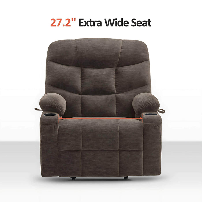 MCombo Medium-Wide R7289 Power Lift Recliner Chair 7287 Series in Brown Color 27.2 inch Extra Wide Seat