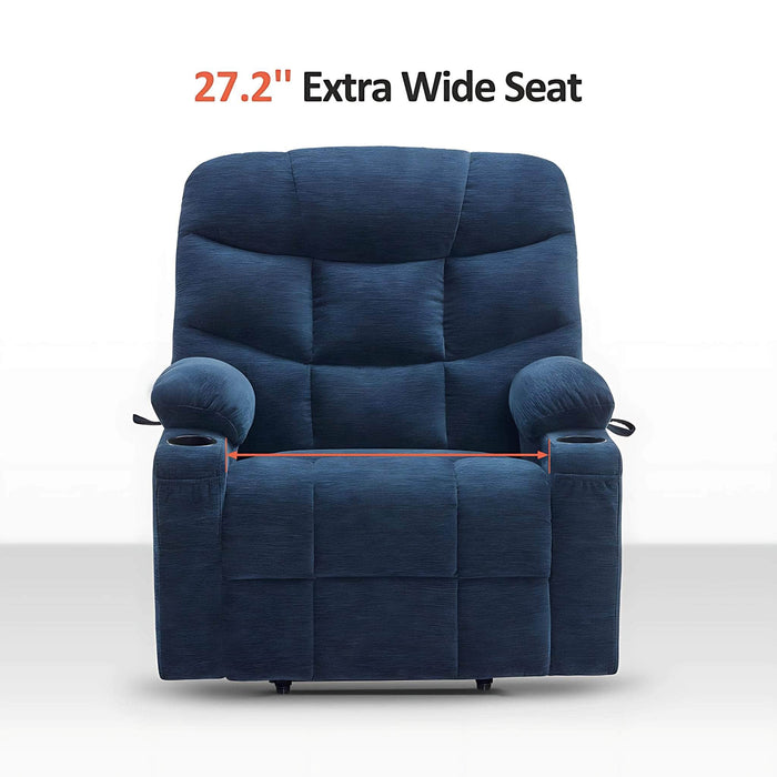 MCombo Medium-Wide R7289 Power Lift Recliner Chair 7287 Series in Navy Blue Color 27.2 inch Extra Wide Seat