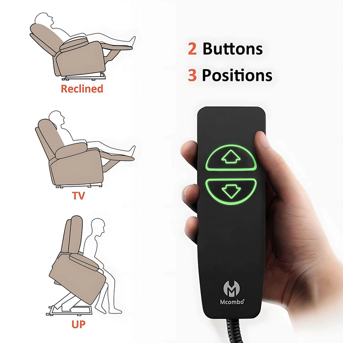 MCombo Medium-Regular Power Lift Recliner Chair 7287 Series 2 Buttons 3 Positions