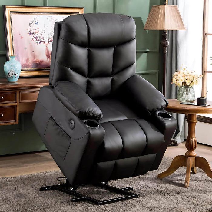 MCombo Power Lift Recliner Chair 7288 Series in Black Color in Room