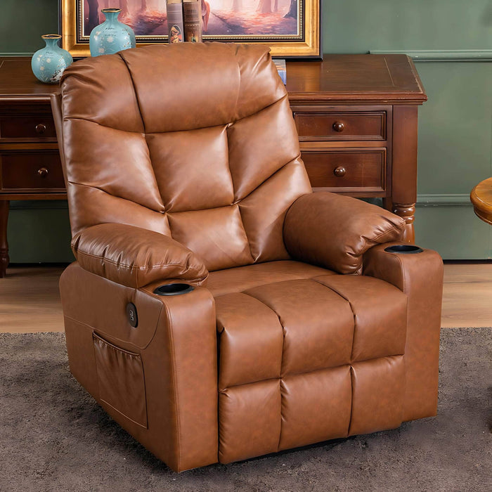 MCombo Medium-Regular Power Lift Recliner Chair 7288 Series in Saddle Color in Room