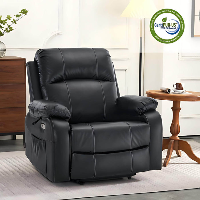 MCombo Power Lift Recliner Chair R7410 in Black in Room