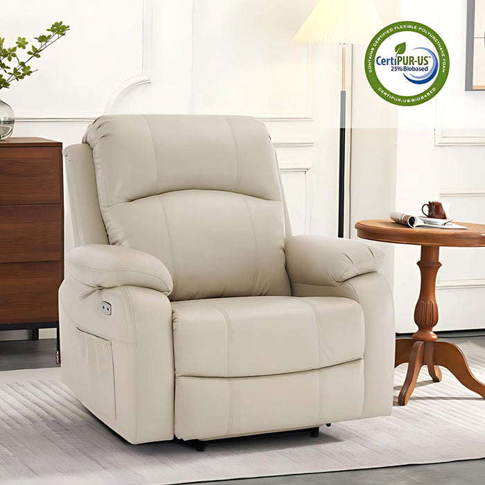 MCombo Power Lift Recliner Chair R7410 in Cream White in Room