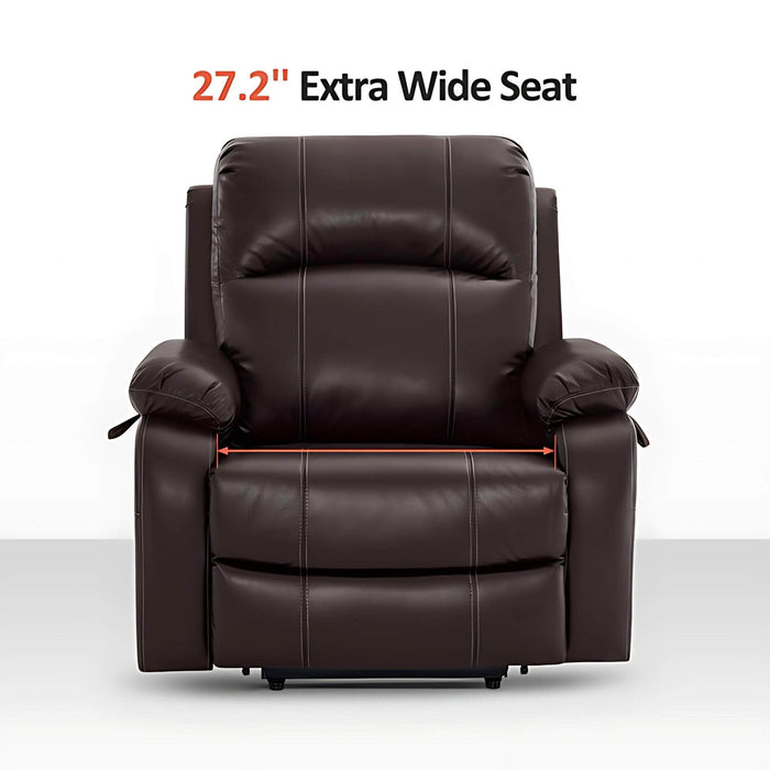 MCombo Power Lift Recliner Chair R7410 in Dark Brown Extra Wide Seat