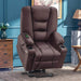 MCombo Medium Power Lift Recliner Chair 7519 Faux Leather in Light Brown Color in Room