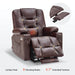 MCombo Small Power Lift Recliner Chair 7569 Faux Leather in Dark Brown Color Extended Footrest