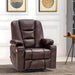 MCombo Small Power Lift Recliner Chair 7569 Faux Leather in Dark Brown Color in Room