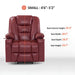 MCombo Small Power Lift Recliner Chair 7569 Faux Leather in Red Color Seat Measurements