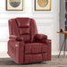 MCombo Small Power Lift Recliner Chair 7569 Faux Leather in Red Color in Room