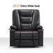 MCombo Large-Wide Power Lift Recliner Chair 6160-R7541 Faux Leather in Black Color 27.2 inch Extra Wide Seat