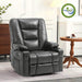 MCombo Large-Wide  Power Lift Recliner Chair 6160-R7541 Faux Leather in Dark Grey Color in Room