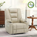 MCombo Large-Wide Power Lift Recliner Chair 6160-R7541 Faux Leather in Beige Color in Room