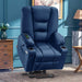 MCombo Large-Regular Power Lift Recliner Chair 7539 Faux Leather in Navy Blue Color in Room