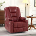 MCombo Large-Regular Power Lift Recliner Chair 7539 Faux Leather in Red Color in Room