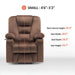 MCombo Small-Regular 7569 Power Lift Recliner Chair in Brown Color Height