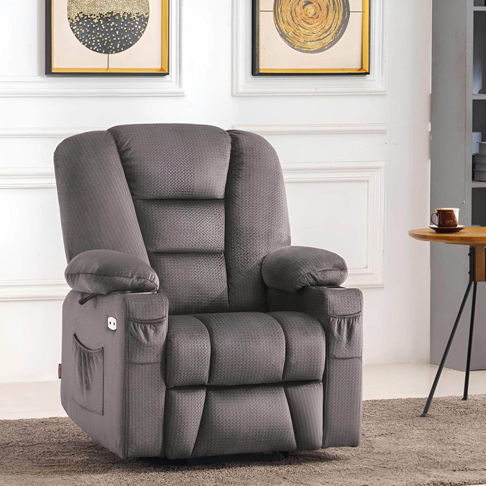 MCombo Small-Regular 7569 Power Lift Recliner Chair in Grey Color in Room