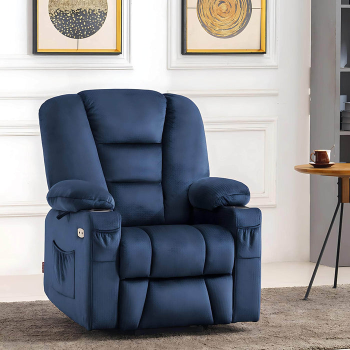 MCombo Small-Regular 7569 Power Lift Recliner Chair in Navy Blue Color in Room