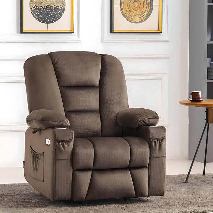 MCombo Medium-Regular 7529 Power Lift Recliner Chair in Brown Color in Room