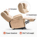 MCombo Power Lift Recliner Chair 7533 Fabric Material in Beige Side View