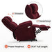 MCombo Power Lift Recliner Chair 7533 Fabric Material in Burgundy Side View