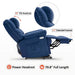 MCombo Power Lift Recliner Chair 7533 Faux Leather Material in Blue Side View