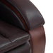 MCombo Power Lift Recliner Chair Sofa 7917 in Dark Brown Solid Wood Armrest