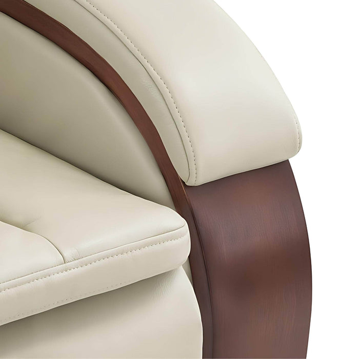 MCombo Power Lift Recliner Chair Sofa 7917 in Cream White Solid Wood Armrest