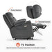 MCombo Small Dual Motor Power Lift Recliner Chair 7222 in Dark Grey Color TV Position