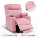 MCombo Small Electric Power Lift Recliner Chair 7111 in Pink Extended Footrest and 4 ft 6 to 5 ft 2 Ideal Height