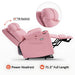 MCombo Small Electric Power Lift Recliner Chair 7111 in Pink Power Headrest 71.3 inches Full Length