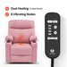 MCombo Small Electric Power Lift Recliner Chair 7111 in Pink Dual Heating and 8 Vibrating Nodes