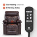 MCombo Small Electric Power Lift Recliner Chair 7111 in Dark Brown Dual Heating and 8 Vibrating Nodes