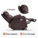 MCombo Small Electric Power Lift Recliner Chair 7111 in Dark Brown Power Headrest 71.3 inches full length