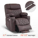 MCombo Small Electric Power Lift Recliner Chair 7111 in Dark Coffee Extended Footrest 4 ft 6 to 5 ft 2 Ideal Height